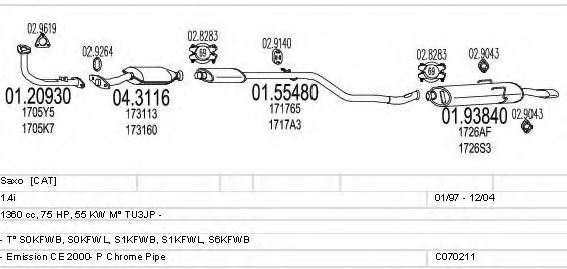 MTS C070211001145 Exhaust System